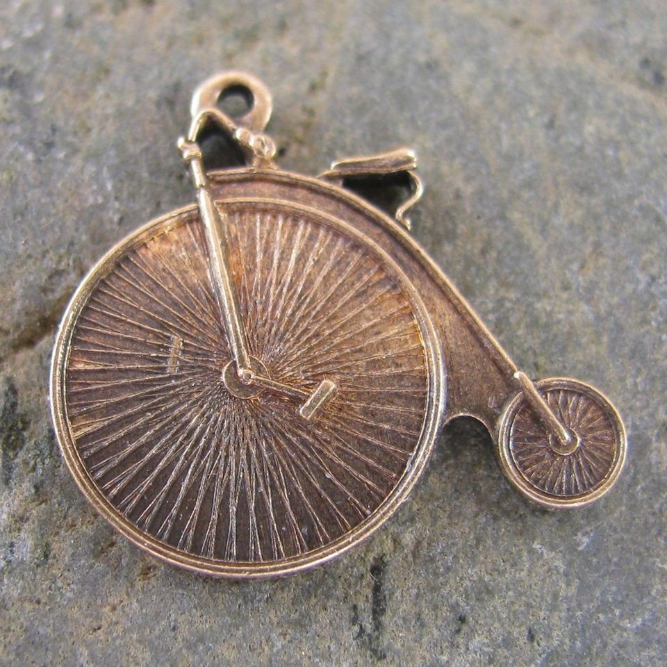 brass old fashioned bike bicycle charms pendant 1214 time