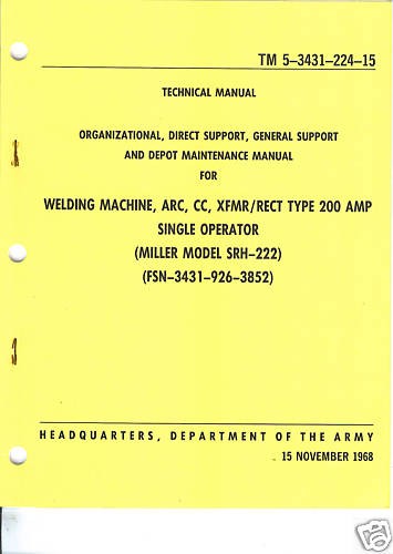 arc welding machine miller srh 222 maintenance 