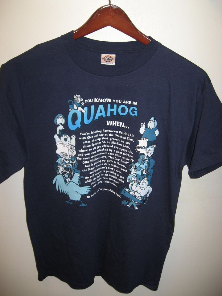   Quahog Seth MacFarlane Peter Stewie Meg Lois Griffin NEW T Shirt Med