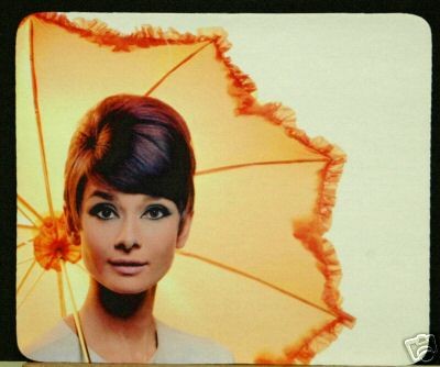 audrey hepburn mouse pad mousepad vintage movie picture time left