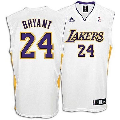 kobe bryant la lakers white jersey boys medium sz 10 12