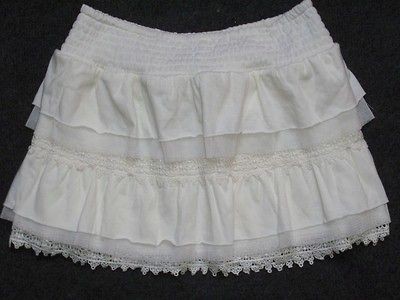 NEW GIRLS MAYORAL CHIC DESIGNER CREAM WATERFALL TIERED SKIRT 10 YEARS 