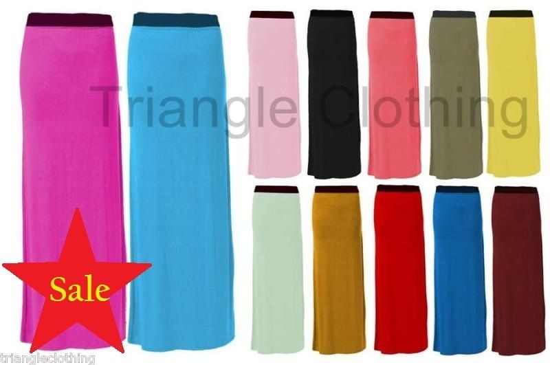 Ladies Womens Long Gypsy Maxi Skirt Style Jersey Sexy Slim Elasticated