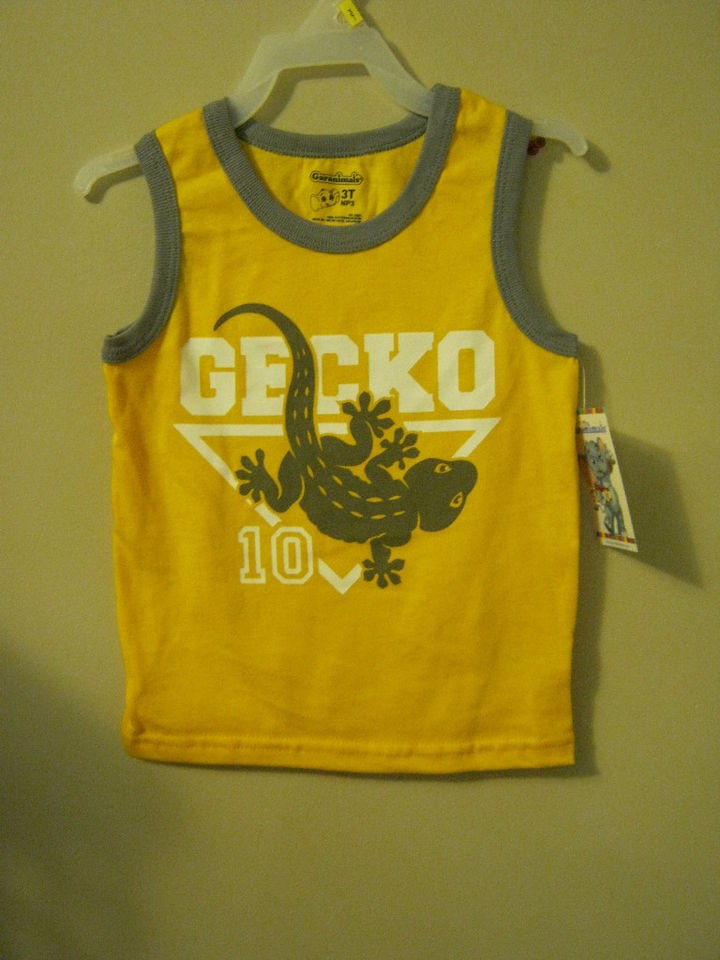 Garanimals yellow sleeveless Gecko t shirt boys 4T tank lizard