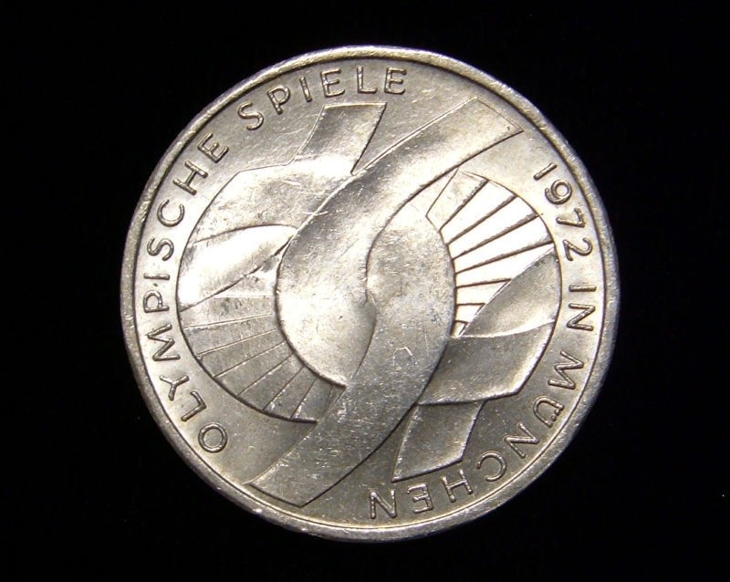 germany 1972 j 10 mark coin silver proof olympic knot