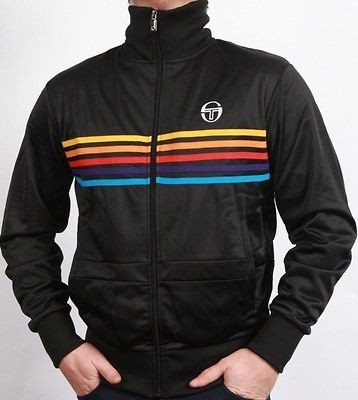 Sergio Tacchini 80s Sir Net Dallas Track Top Black Medium,Large RRP £ 