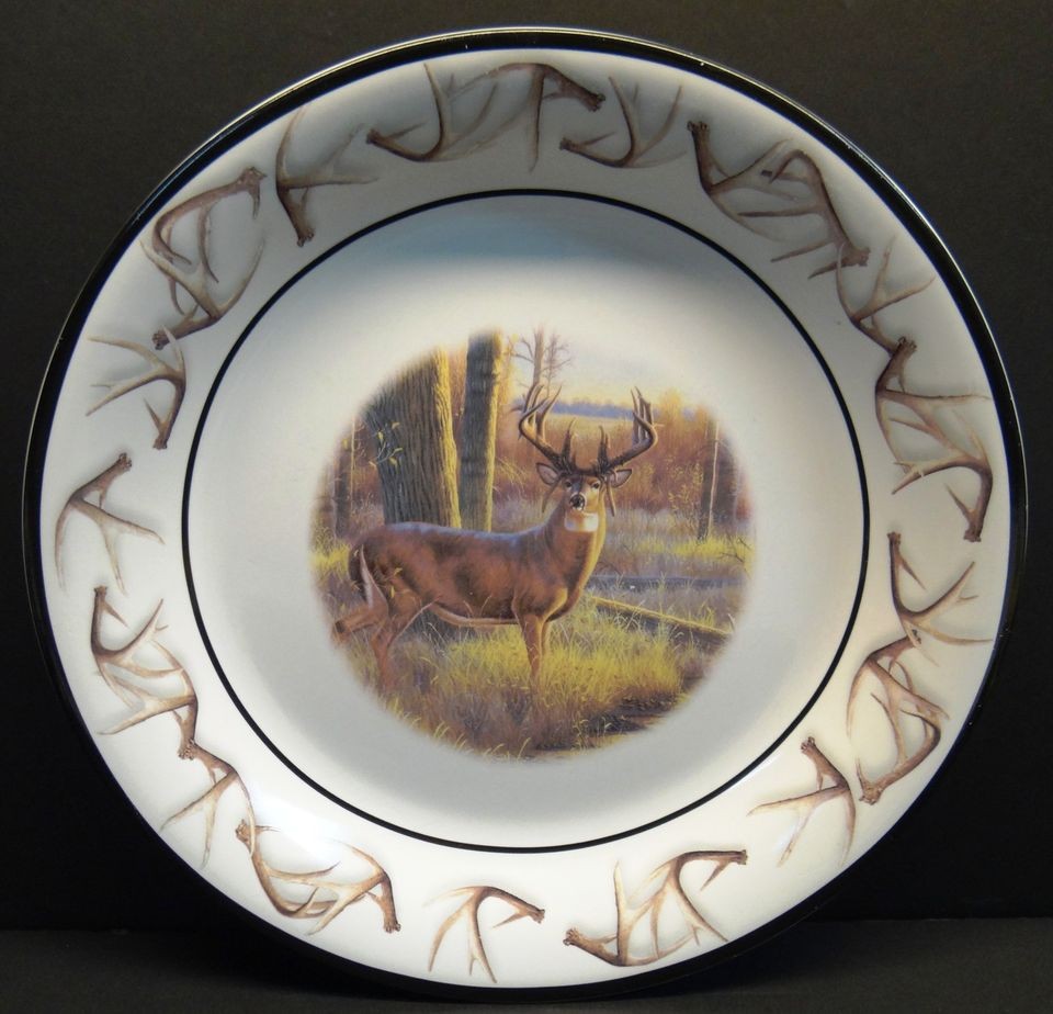 bass pro shops whitetail buck dinner plates 