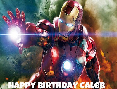 IRON MAN Edible Cake Image Topper Decoration CUSTOM Birthday Favor 