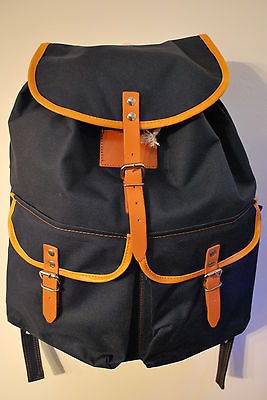 New Urban Outfitters Navy Canvas Leather Trim Rucksack Backpack Bag 