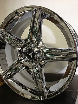 19 Inch Triple Chrome Mercedes AMG Factory OE Wheels Rims C55 C63 19x8 