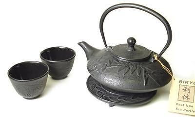 new japanese cast iron teapot tea set bamboo # ts9