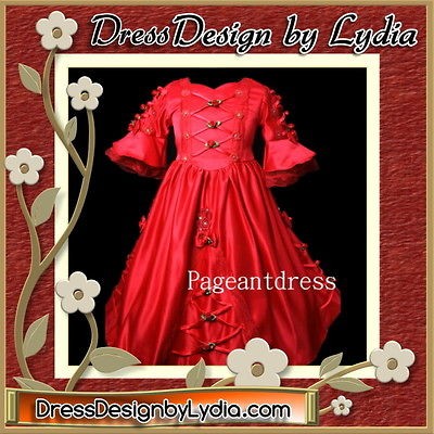   Red Christmas Pageant Toddler Costume Dress up Masquerade Ball 2/3