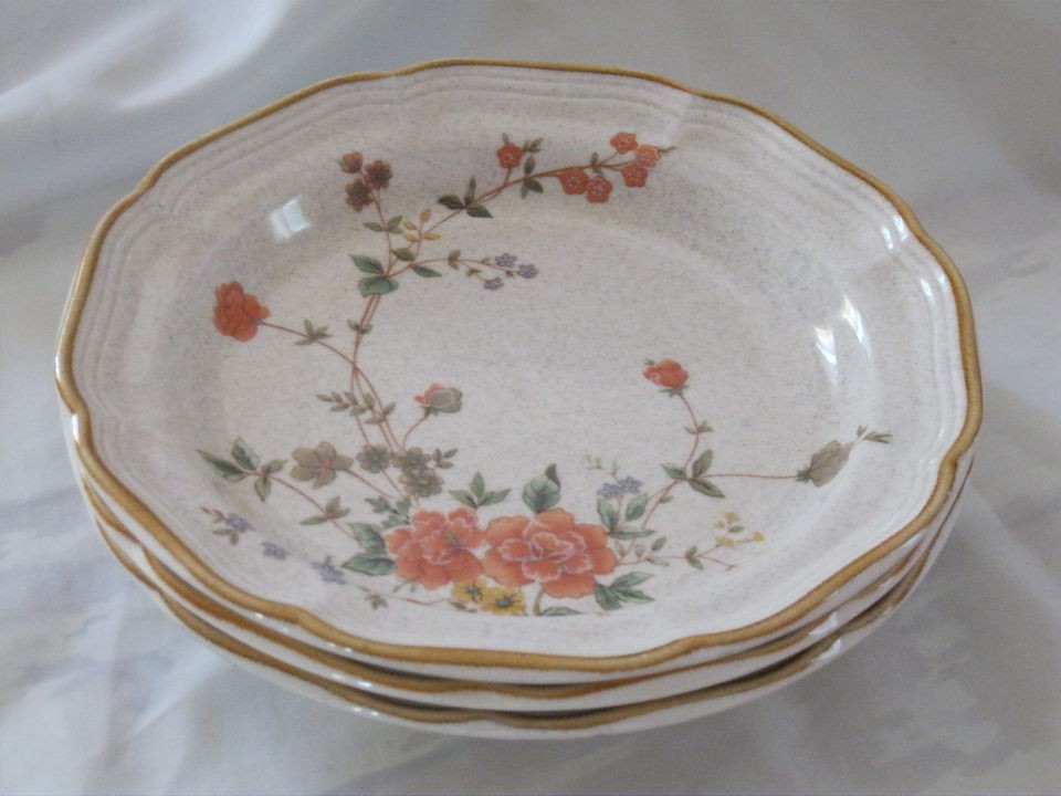 mikasa silk bouquet set 3 salad plates garden club ec463