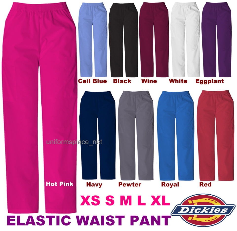 dickies medical scrub women elastic waist pant bottom