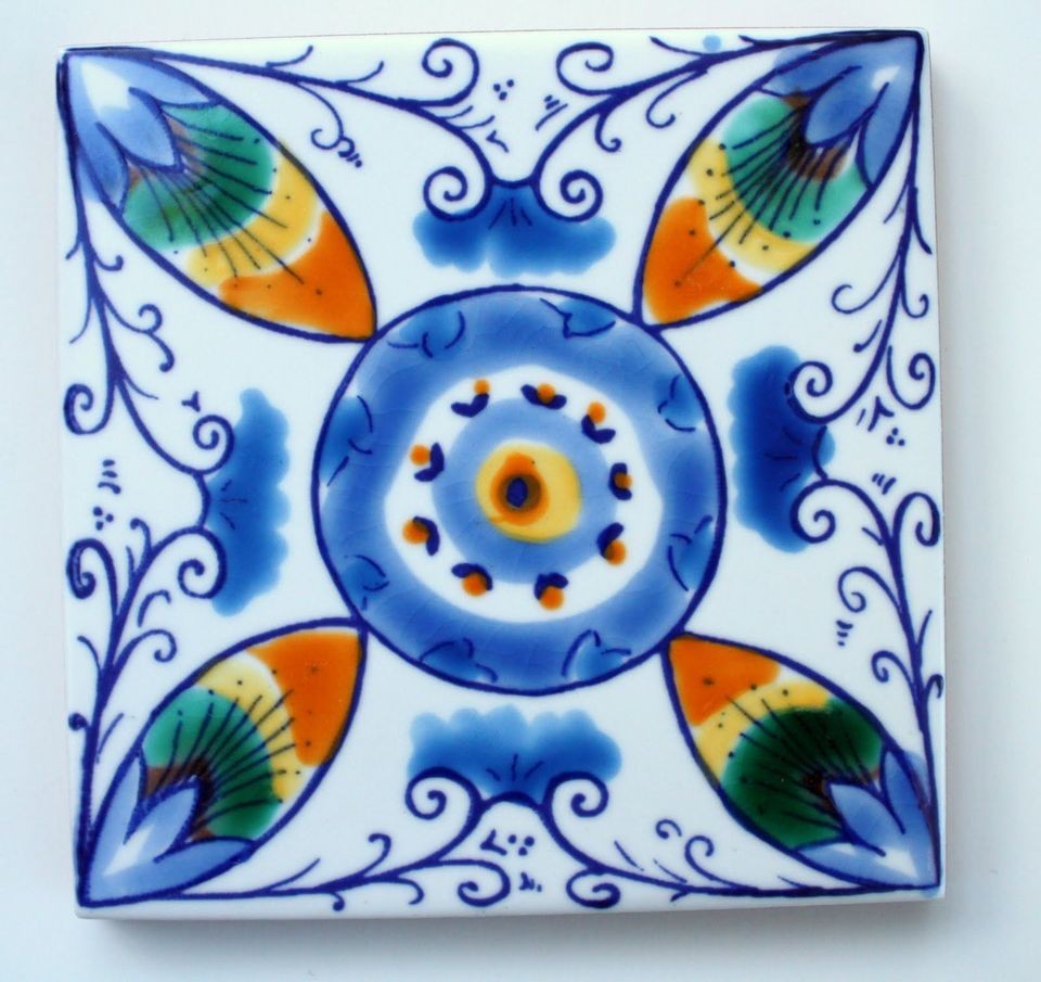 mediterranean spanish ceramic tiles venizia 4x4 hand painted 