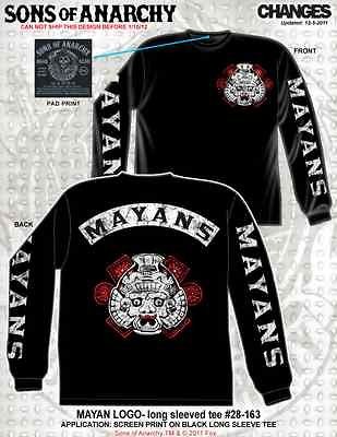   ANARCHY MAYANS RIVAL GANG MOTORCYCLE SOA BIKER LONG SLEEVE T SHIRT XL