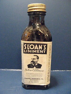 sloan s liniment bottle with perfect label 