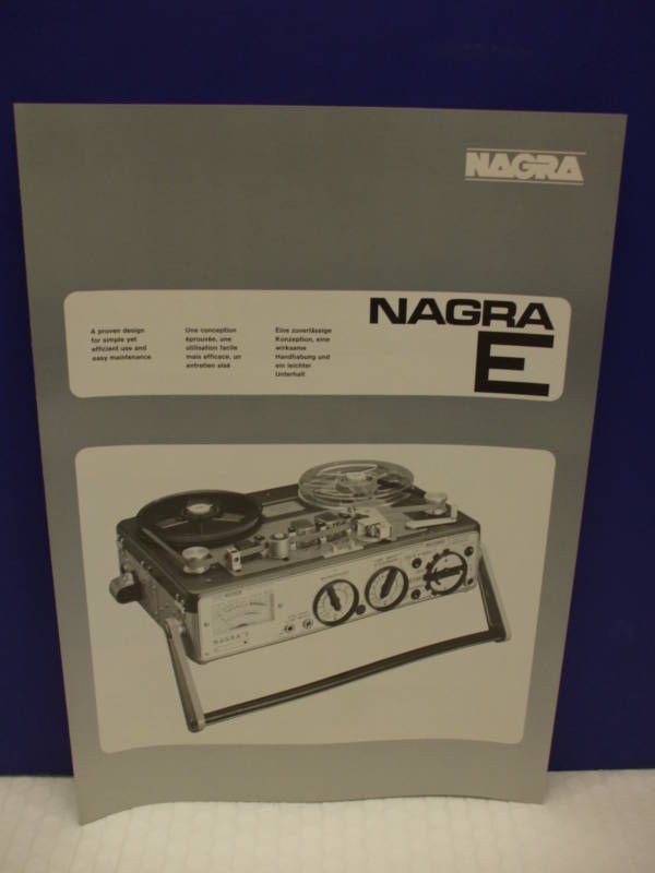 original nagra kudelski e brochure unused vintage 