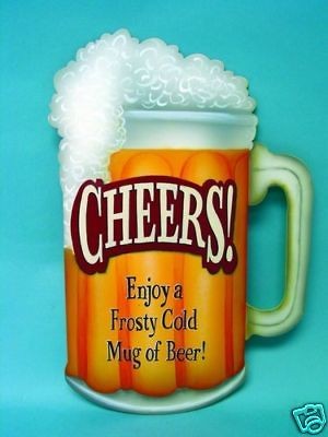 metal cheers beer mug sign 11 x 15 25 time