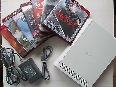 MICROSOFT XBOX 360 HD DVD PLAYER + 7 HD DVD MOVIES DISCS BUNDLE 