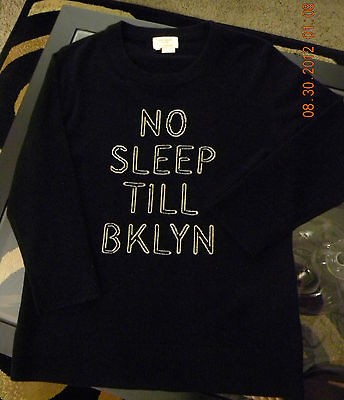 Kate Spade NO SLEEP TILL BROOKLYN Sweater Black MEDiUM nwot