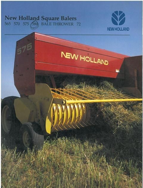 NEW HOLLAND SQUARE BALER 565 570 575 580 & BALE THROWER 72 BROCHURE 