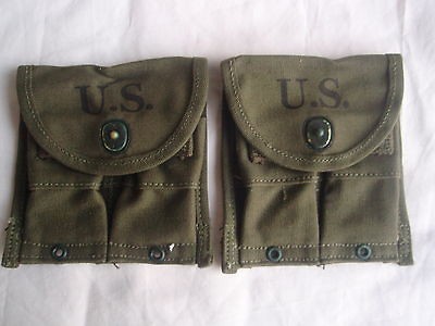   CARBINE MAGAZINE POUCHES WW2   ORIGINAL GEO. S. RUMLEY CO.  SURPLUS