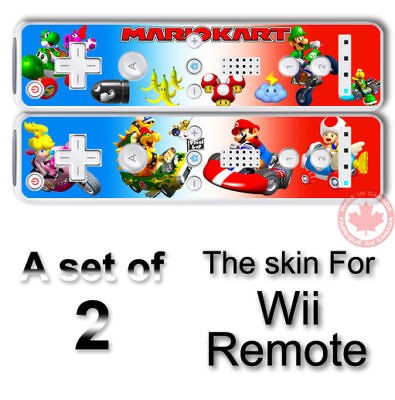 mario kart vinyl sticker cover skin for nintendo wii remote