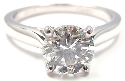 AUTHENTIC CARTIER PLATINUM 1.04CT DIAMOND SOLITAIRE ENGAGEMENT RING 