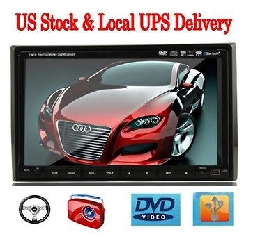   Din 7 HD LCD Car Stereo DVD CD Radio Player Deck SWC Touch Screen