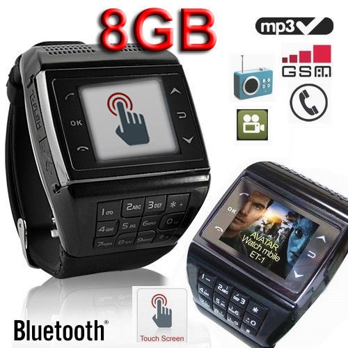   LCD Mobile Phone Watch with Keypad (Quadband)8GB Camera 