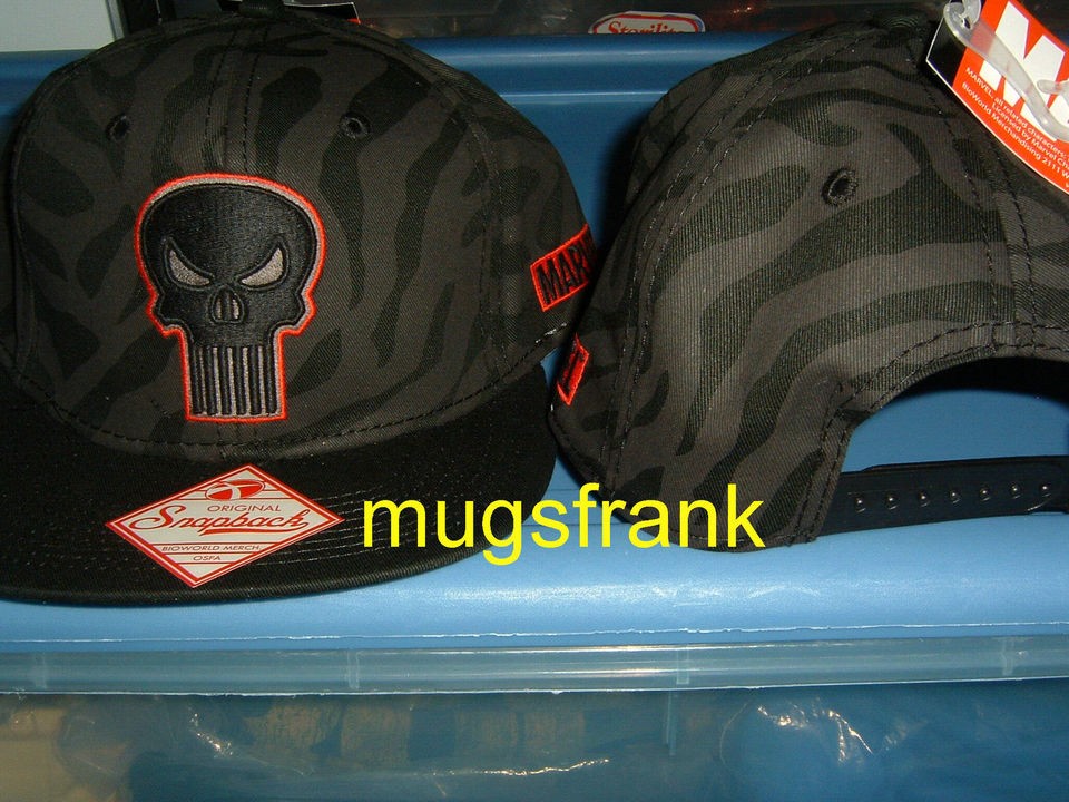 nwt punisher skull marvel comics snap back hat one day