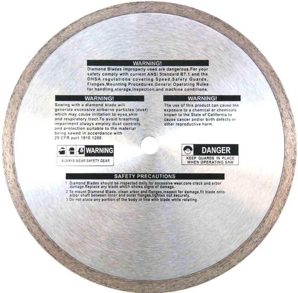 TILE DIAMOND BLADE FIT TARGET TILE SAW 5/8 ARBOR