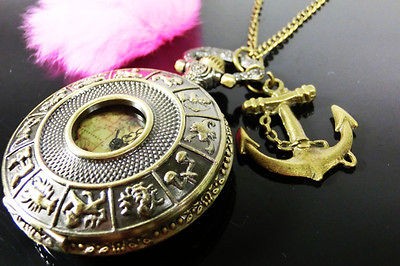   anchor harry potter steampunk silver pocket watch necklace jewelry