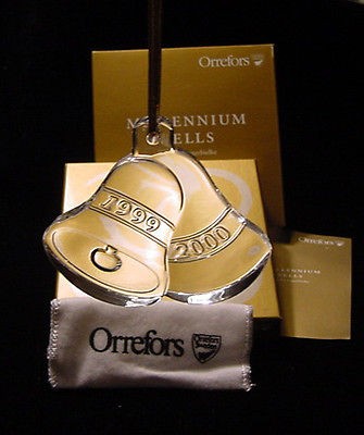 orrefors millenium bells crystal ornament  14 99