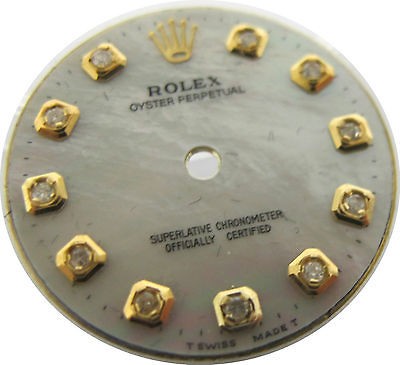 rolex oyster perpetual mans diamond dial mop gray color for