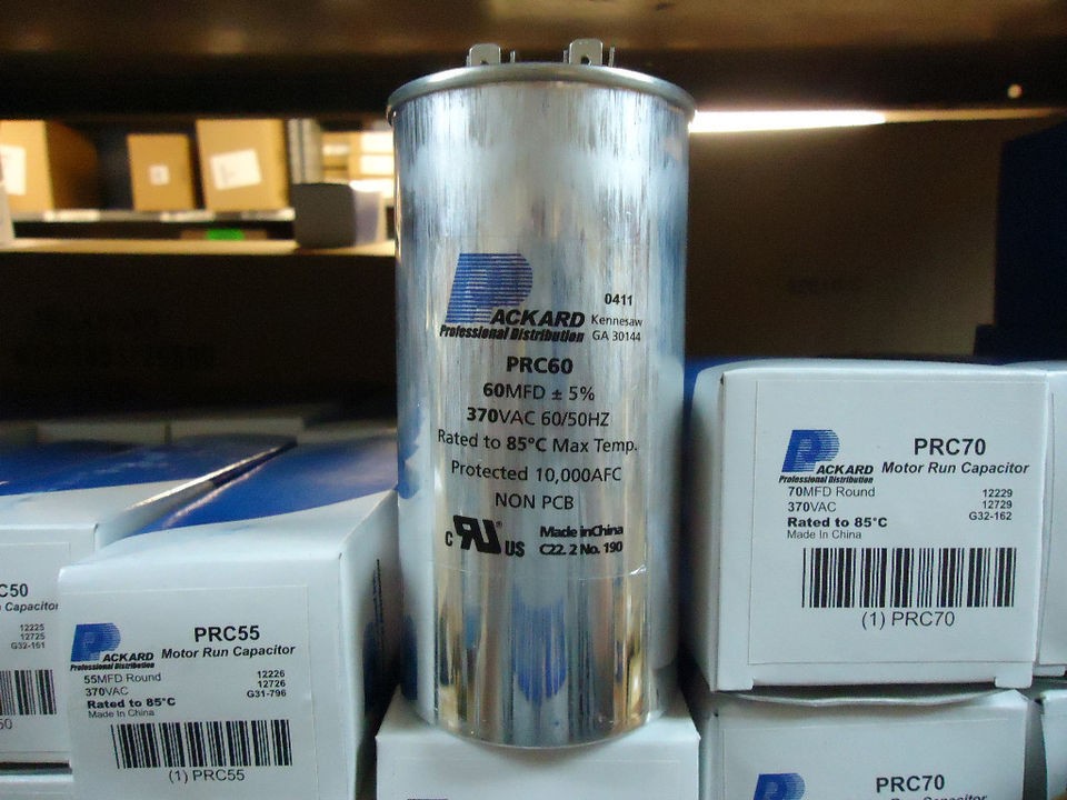   MFD   370 VAC ROUND RUN CAPACITOR PRC60 PACKARD NEW 1 3/4 X 4 11/16