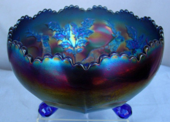 minty c1911 fe nton carnival glass elec blu e stag