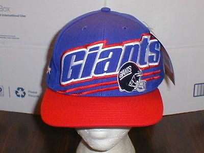 VINTAGE NEW YORK GIANTS EMBROIDERED REEBOK HAT, SNAP BACK, RED UNDER 