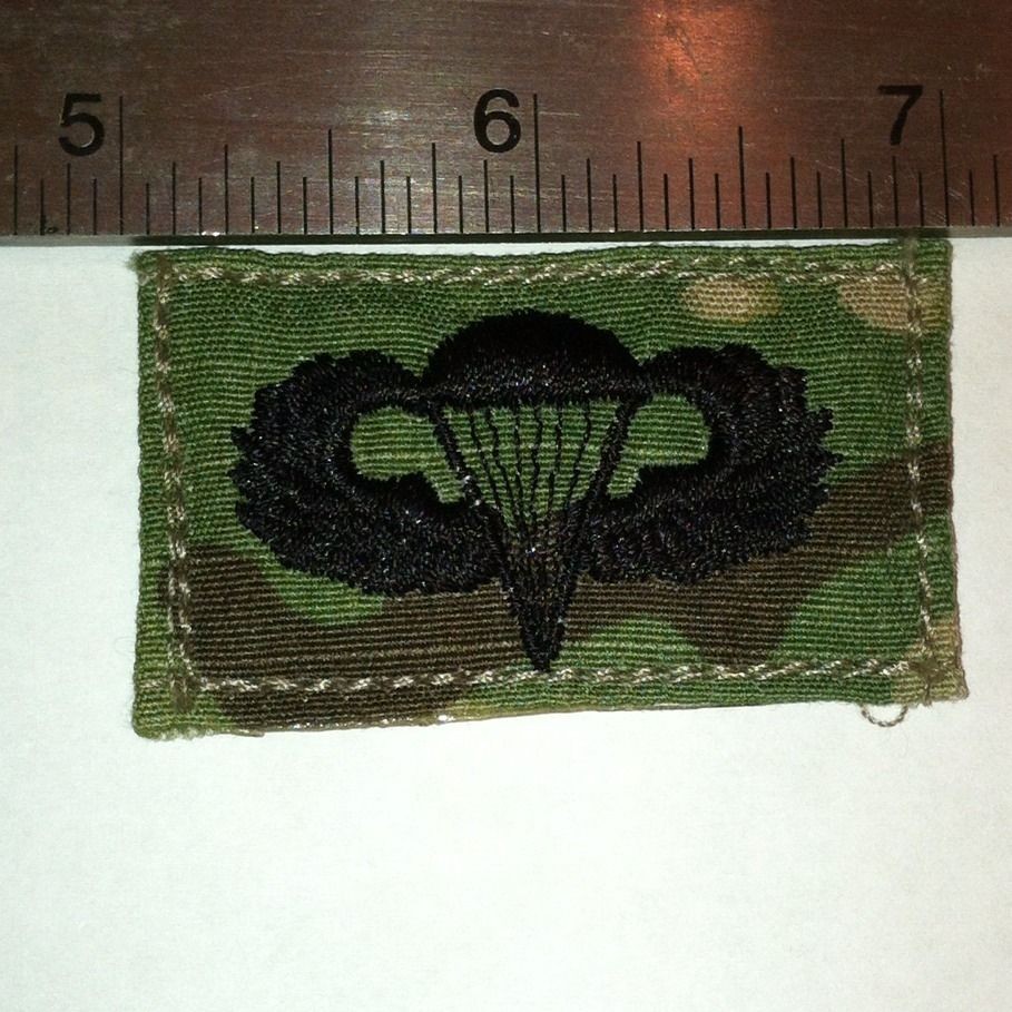   Jump Wings Basic Parachutist Subdued Badge 1x2 Patch Multicam