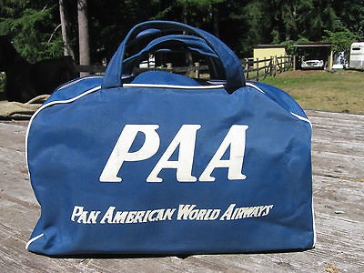 VINTAGE PAN AM AIRLINES PASSENGER FLIGHT TRAVEL KIT BAG COMPLETE 