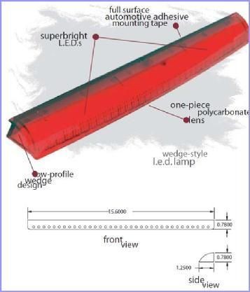 truck cap topper l e d recessed 3rd brake light