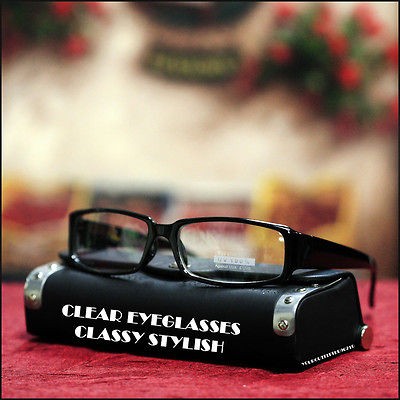 NEW MENS EYEGLASSES CLASSY VINTAGE FASHION TREND STYLISH BLACK / CLEAR 