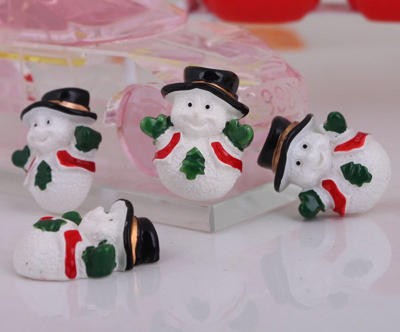   PCS Christmas XMAS SNOWMAN Flatback Hairbow Craft Resins DIY Flat Back