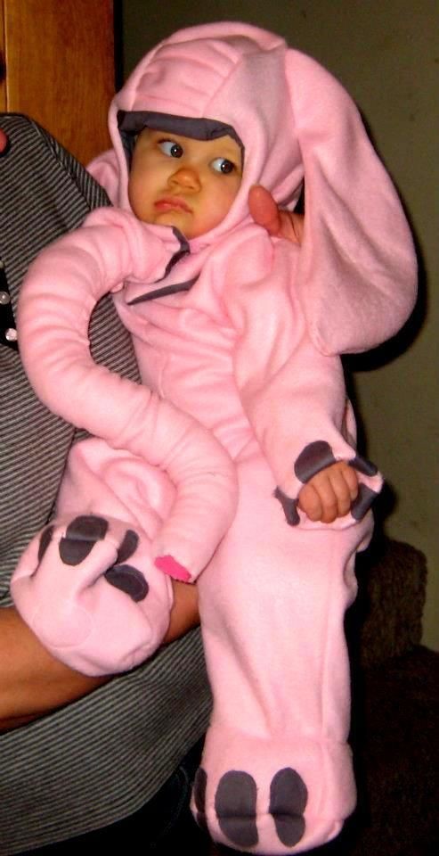 CUSTOM MADE PINK ELEPHANT COSTUME Infant Toddler Girl 6 18 mo fleece 