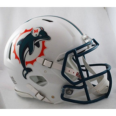 MIAMI DOLPHINS RIDDELL AUTHENTIC REVOLUTION SPEED FOOTBALL HELMET