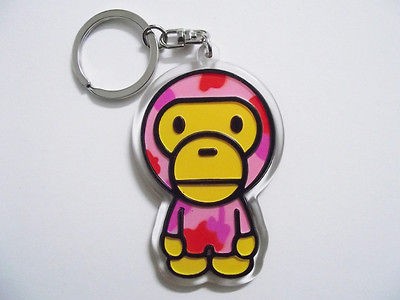   Cute Bape APE Baby Milo Plastic Key Chain Ring Charm Holder Strap 0825