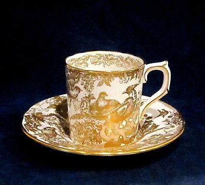 royal crown derby gold aves demitasse cup saucer expedited shipping