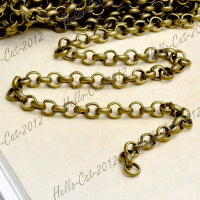 4m Iron Antique Brass Rollo Unfinished Chain Jewellary Findings OK 