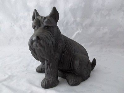 Vintage 1985 Aldon Fine Porcelain Black Schnauzer Dog Figurine